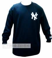 MLB 紐約洋基隊長袖綿質ㄒ恤(深藍)