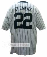 MLB  紐約洋基22#CLEMENS白色深藍條紋T恤