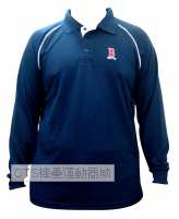 MLB  162系列波士頓紅襪隊長袖POLO衫(深藍)