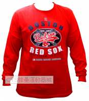 MLB 14~15 波士頓紅襪隊 101系列圓領印花長袖恤(紅)