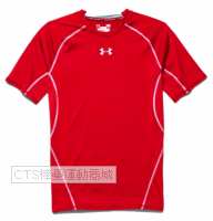 UA  1257468系列HG輕量短袖緊身衣(紅)