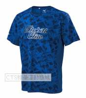MIZUNO  GE 12TC9L02系列圓領練習服(藍)