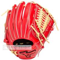 MIZUNO 2025 1AJGR335系列內野U網型手套(蘿蔔紅/奶油色)