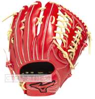 MIZUNO 2025 1AJGR335系列外野T網型手套(蘿蔔紅/奶油色)