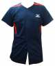 MIZUNO  12TA6M18 系列圓領短袖開全扣練習衣(深藍)