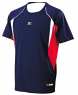 MIZUNO  12TC7L07 系列圓領短袖練習衣(深藍)