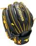 MIZUNO 2025 1ATGH253 系列外野雙十型手套(黑/黃)