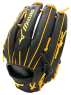 MIZUNO 2025 1ATGH253 系列 右手戴外野T網型手套(黑/黃)